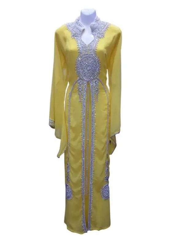 Picture of Black Georgette Kaftan Dress for Women - Look 12854