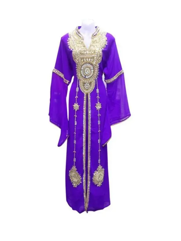 Picture of Black Georgette Kaftan Dress for Women - Look 12855