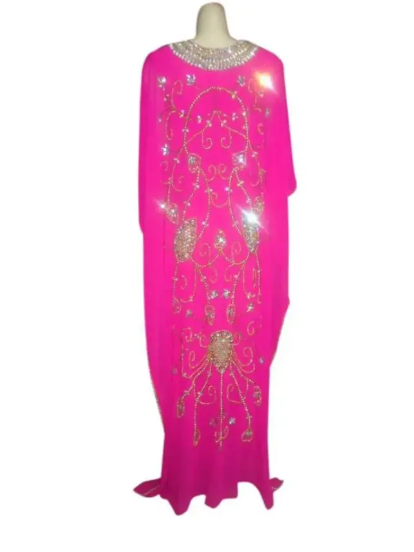 Picture of Purple Georgette Kaftan Dress for Women - Look 12857