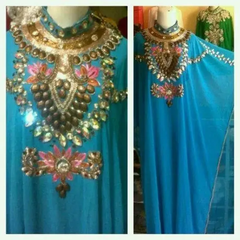 Picture of Multi Color Georgette Kaftan Dress for Women - Look 12859