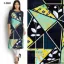 Picture of fashion women bandage batik print kaftan long sleeve ev