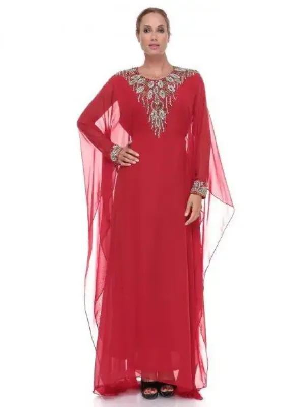 Picture of Pink Cotton Kaftan Dress for Women - Look 12875