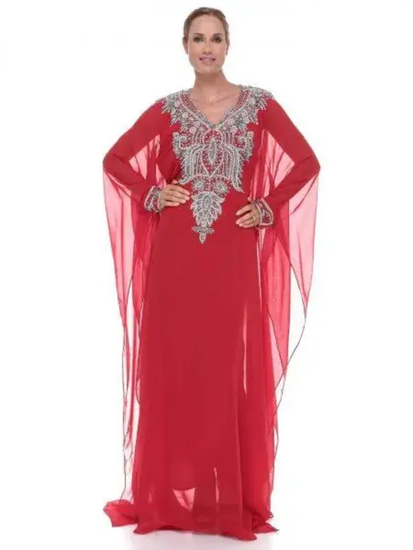 Picture of Black Georgette Kaftan Dress for Women - Look 12876