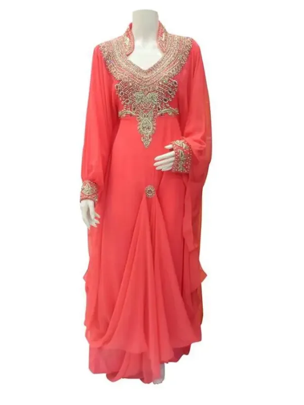 Picture of Radhe Designer Pink Cotton Kaftan Dress for Women - F7111