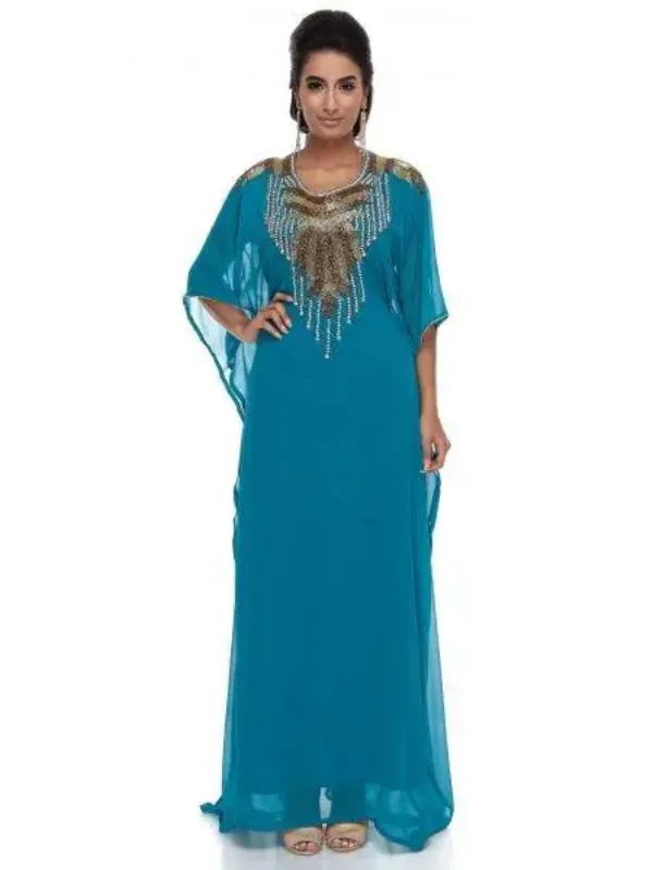 Picture of Multi Color Georgette Kaftan Dress for Women - Look 12889