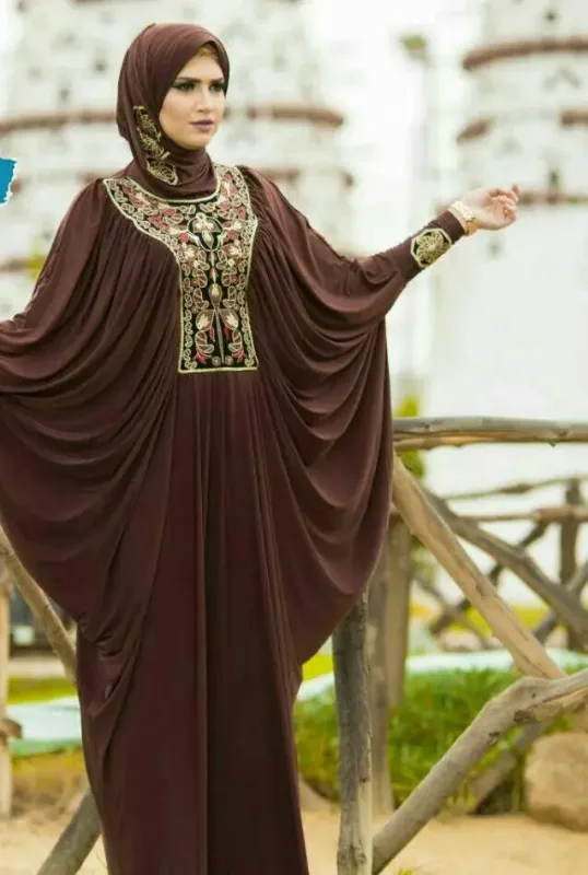 Picture of Yellow Silk Kaftan Dress for Women - Look 12896
