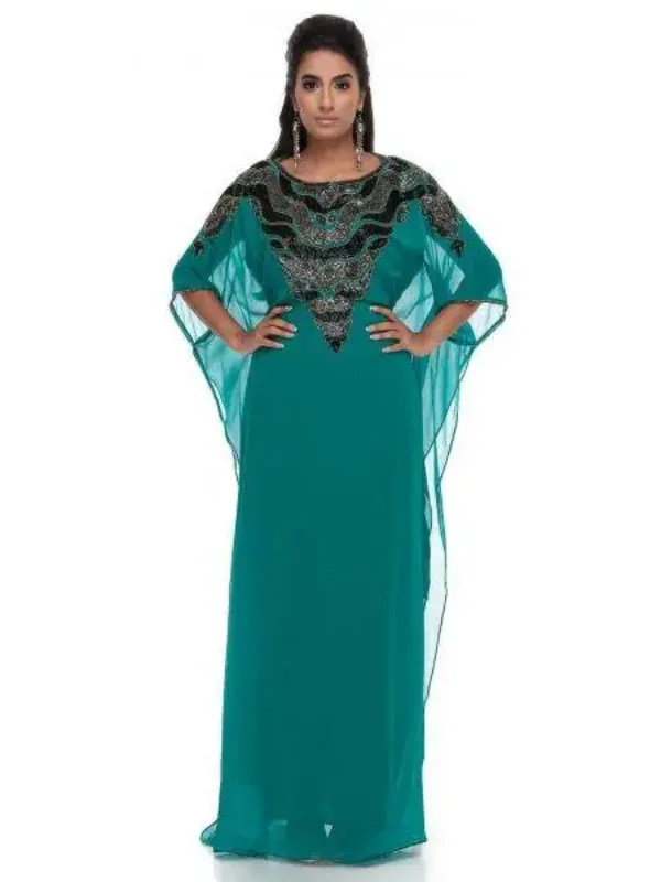 Picture of Multi Color Georgette Kaftan Dress for Women - Look 12897