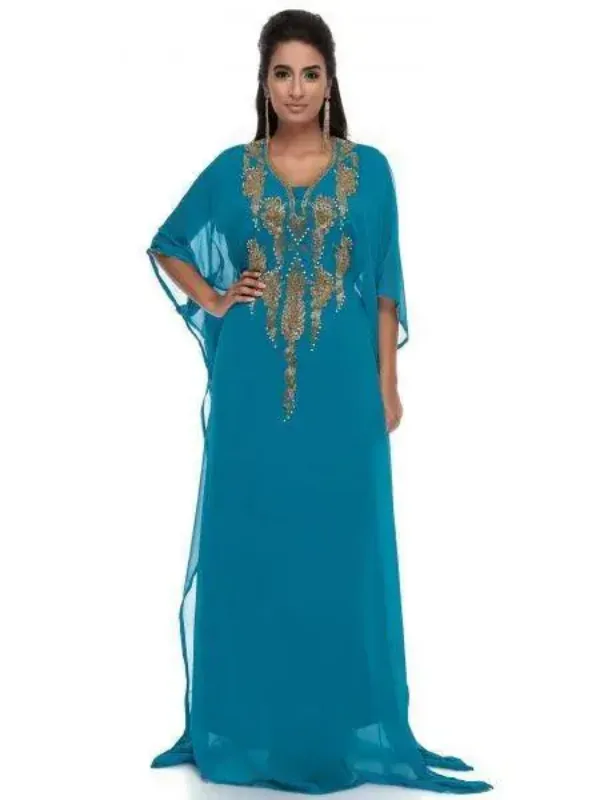 Picture of Multi Color Georgette Kaftan Dress for Women - Look 12902