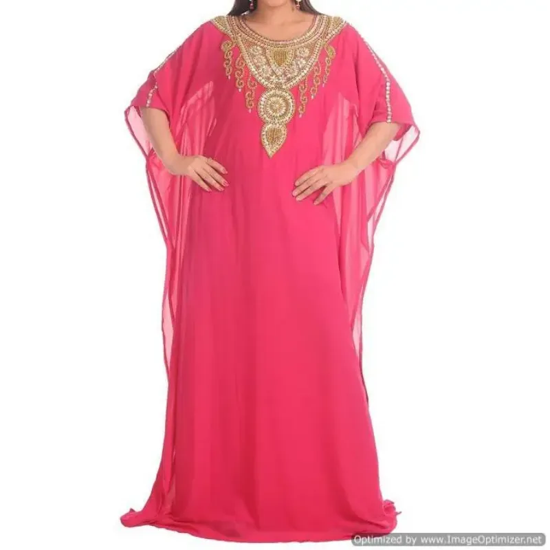 Picture of Radhe Designer White Georgette Kaftan Dress for Women - F7353