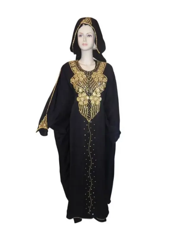 Picture of Radhe Designer Black Georgette Kaftan Dress for Women - F7361