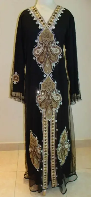 Picture of Radhe Designer White Georgette Kaftan Dress for Women - F7364