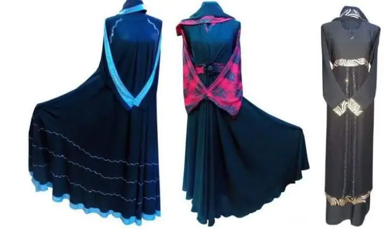 Picture of Black Georgette Kaftan Dress for Women - Look 12948