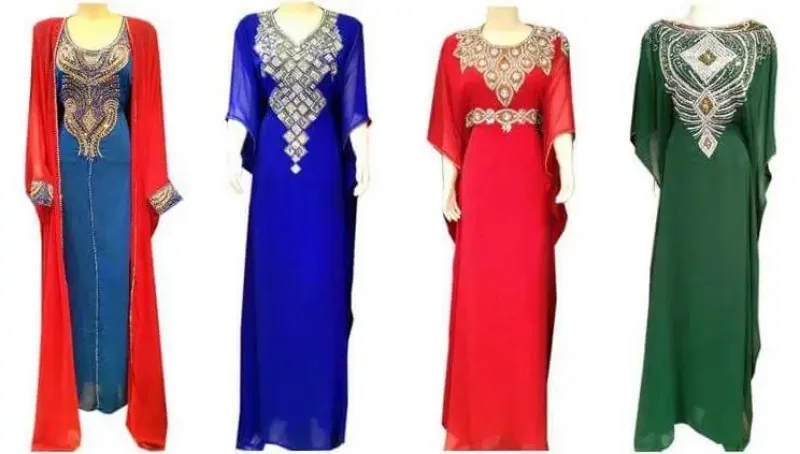Picture of Multi Color Georgette Kaftan Dress for Women - Look 12954