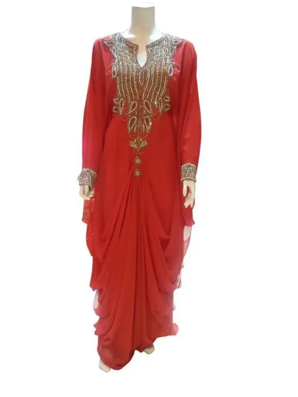 Picture of Radhe Designer White Georgette Kaftan Dress for Women - F7330