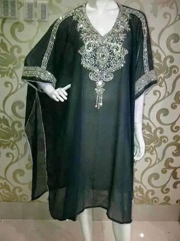 Picture of Radhe Designer Multicolor Georgette Kaftan Dress for Women - F7006