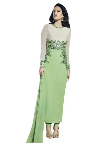 Picture of a line long sleeve v neck backless prom dresses with ,q