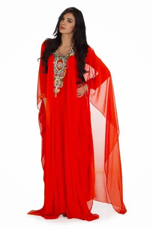 Picture of Radhe Designer Yellow Georgette Kaftan Dress for Women - F7022