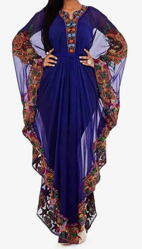 Picture of Radhe Designer Black Georgette Kaftan Dress for Women - F7038