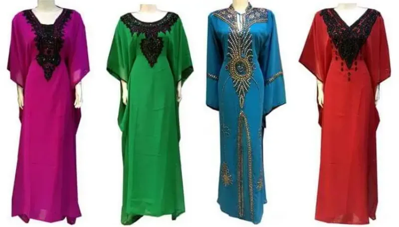 Picture of Radhe Designer Pink Cotton Kaftan Dress for Women - F11556