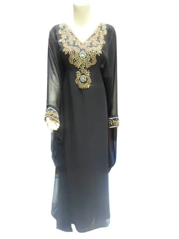 Picture of Radhe Designer Black Georgette Kaftan Dress for Women - F7059