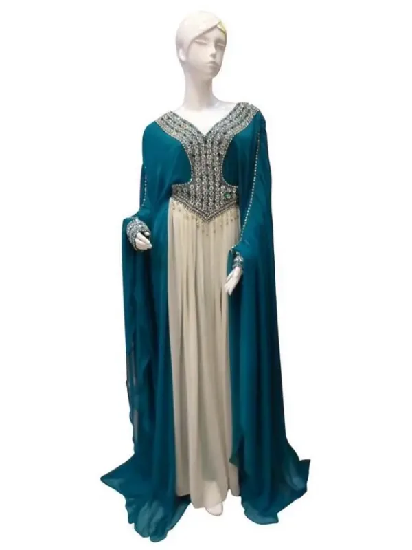 Picture of Radhe Designer Black Georgette Kaftan Dress for Women - F7072