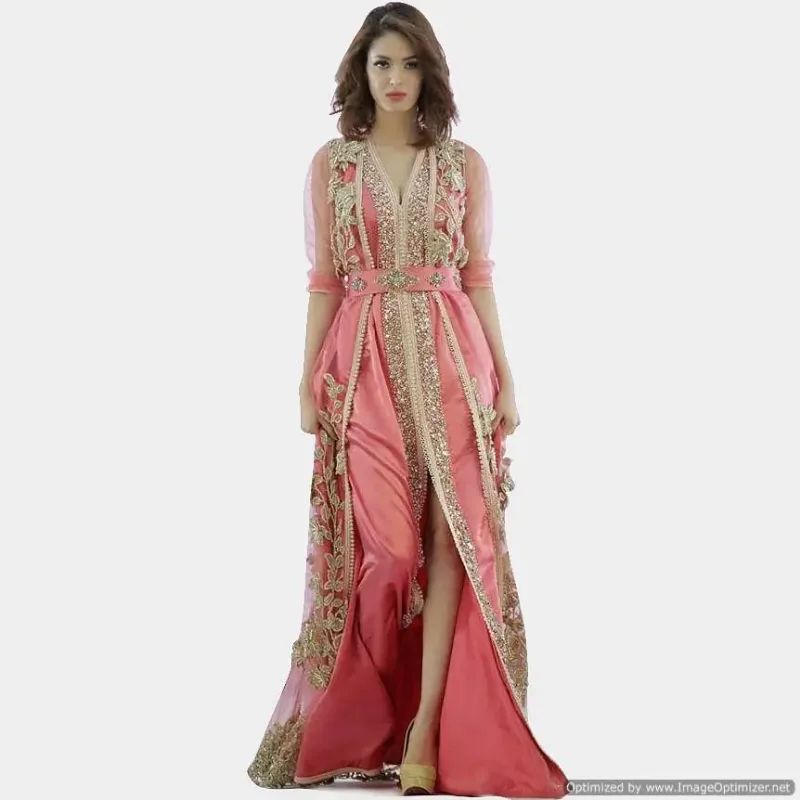 Picture of Black Georgette Kaftan Dress for Women - Look 13032