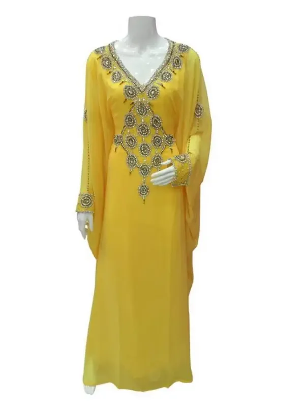 Picture of Radhe Designer White Georgette Kaftan Dress for Women - F7075
