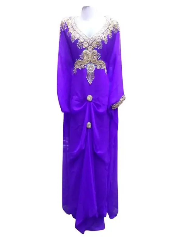 Picture of Radhe Designer Purple Georgette Kaftan Dress for Women - F7080