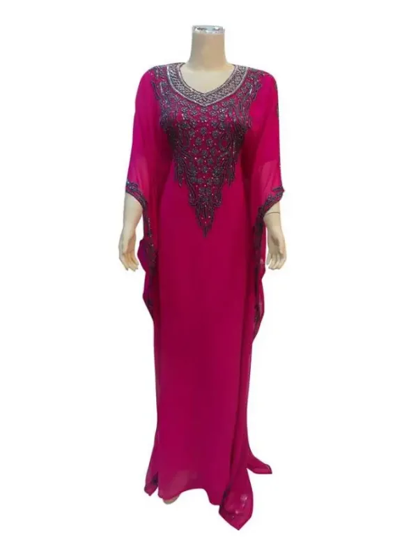 Picture of Radhe Designer White Georgette Kaftan Dress for Women - F7404