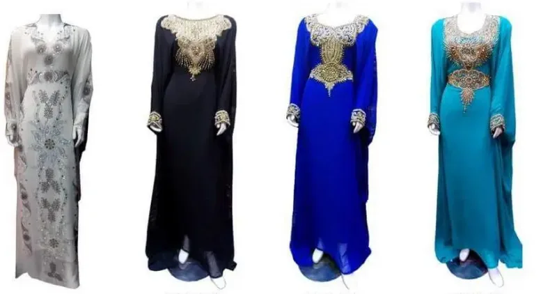 Picture of Multi Color Georgette Kaftan Dress for Women - Look 13076
