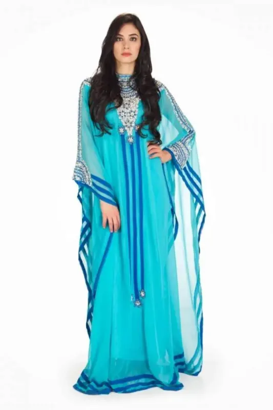 Picture of Radhe Designer Multicolor Georgette Kaftan Dress for Women - F7120