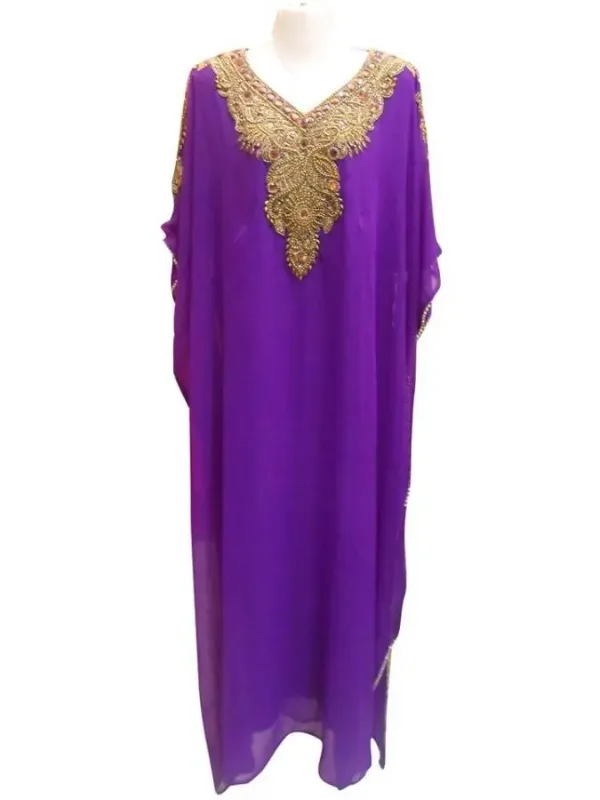 Picture of Radhe Designer White Georgette Kaftan Dress for Women - F7115