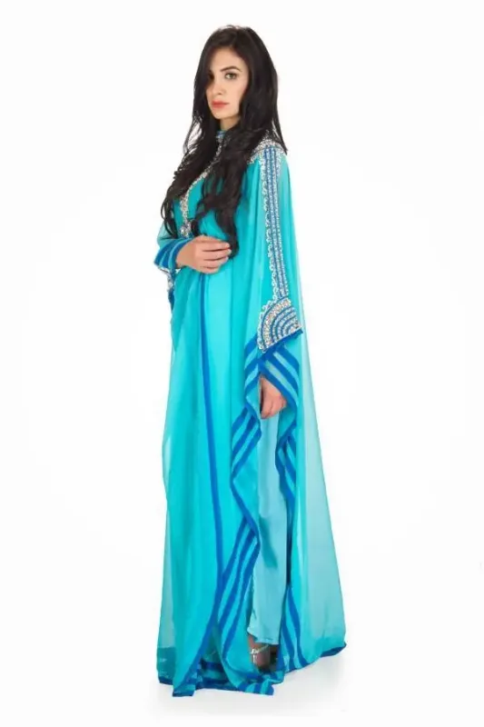 Picture of Radhe Designer Multicolor Georgette Kaftan Dress for Women - F7136