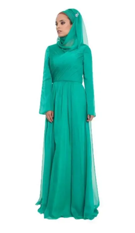 Picture of Purple Georgette Kaftan Dress for Women - Look 13114