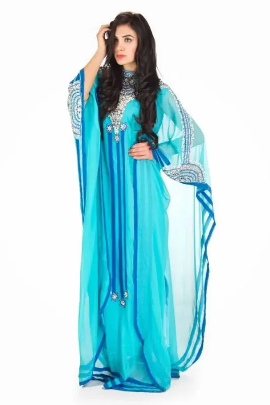 Picture of Radhe Designer Pink Cotton Kaftan Dress for Women - F7162