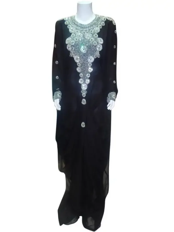 Picture of Radhe Designer Black Georgette Kaftan Dress for Women - F7180
