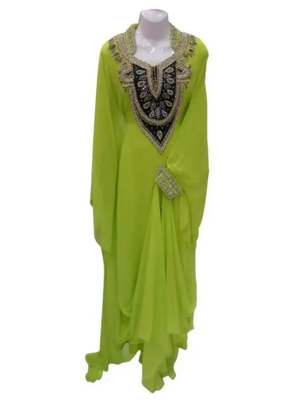Picture of Radhe Designer Yellow Georgette Kaftan Dress for Women - F7209