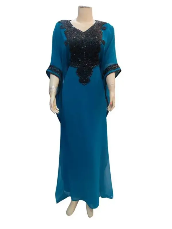 Picture of Black Georgette Kaftan Dress for Women - Look 13164