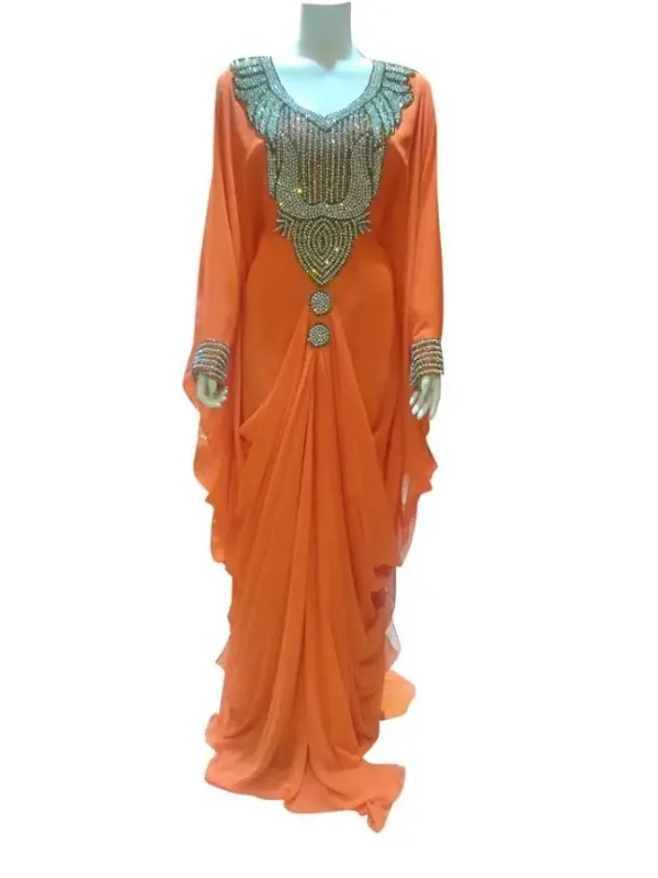Picture of Radhe Designer White Georgette Kaftan Dress for Women - F7228