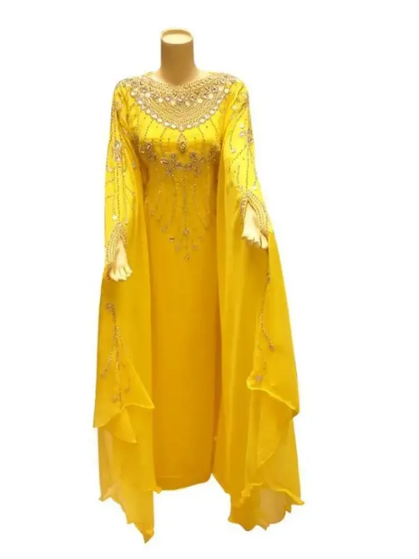 Picture of Radhe Designer White Georgette Kaftan Dress for Women - F7234