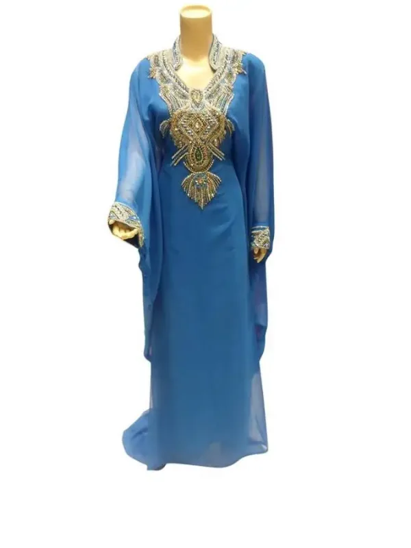 Picture of Radhe Designer White Georgette Kaftan Dress for Women - F7251
