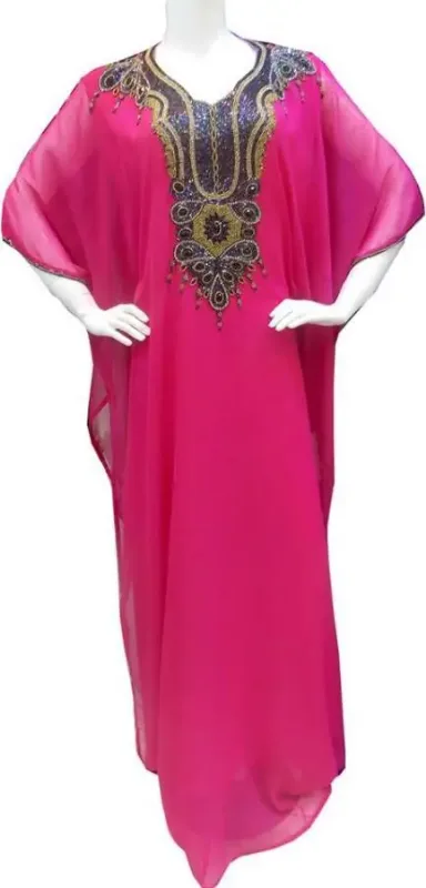 Picture of Radhe Designer White Georgette Kaftan Dress for Women - F7370