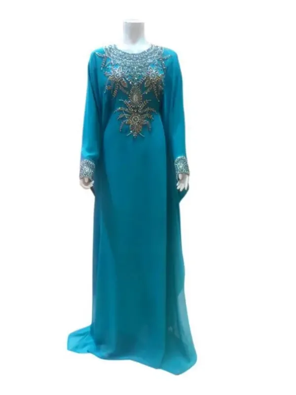 Picture of Radhe Designer White Georgette Kaftan Dress for Women - F7262