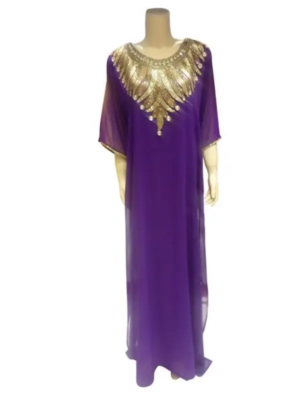 Picture of Radhe Designer White Georgette Kaftan Dress for Women - F7279