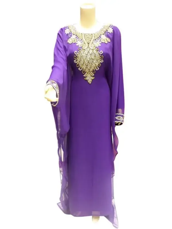 Picture of Radhe Designer Beige Georgette Kaftan Dress for Women - F7304