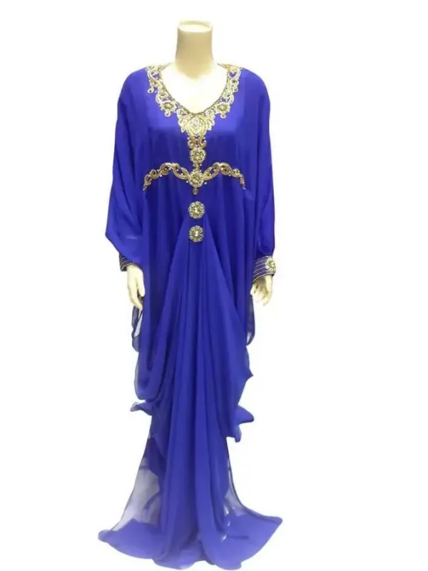 Picture of Radhe Designer White Georgette Kaftan Dress for Women - F7313