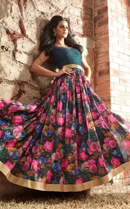 Picture of formal backless dress prom batik print kaftantail party