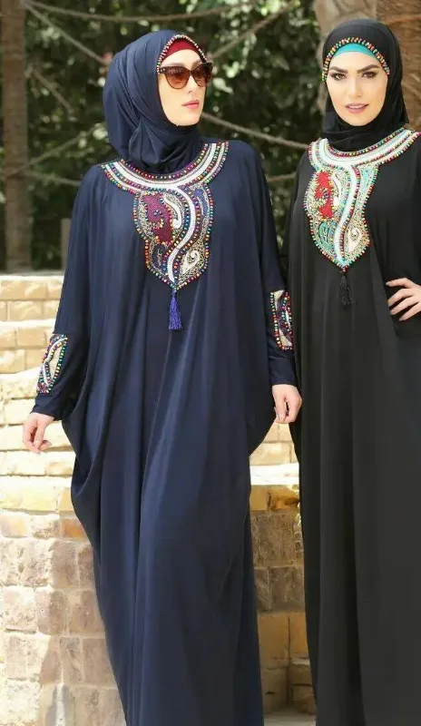 Picture of White Georgette Kaftan Dress for Women - Look 13322