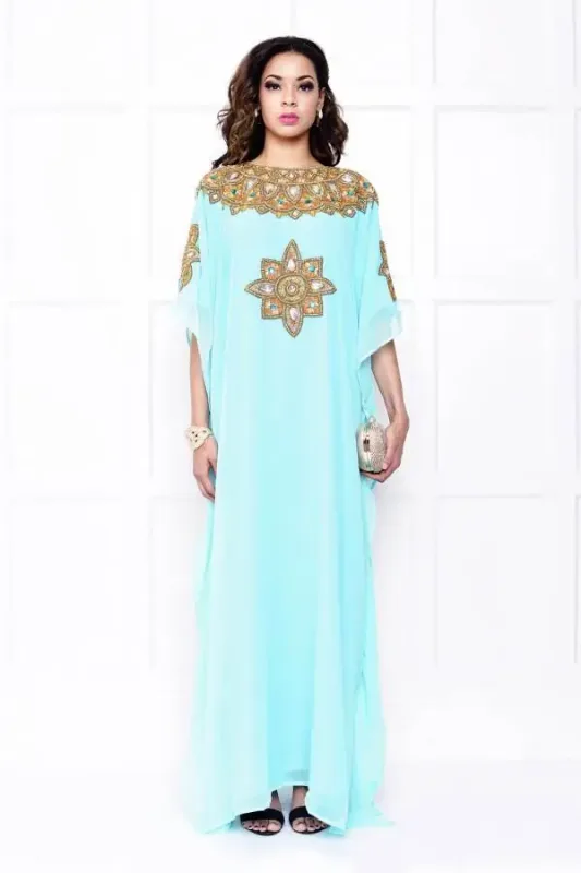 Picture of Multi Color Georgette Kaftan Dress for Women - Look 13325