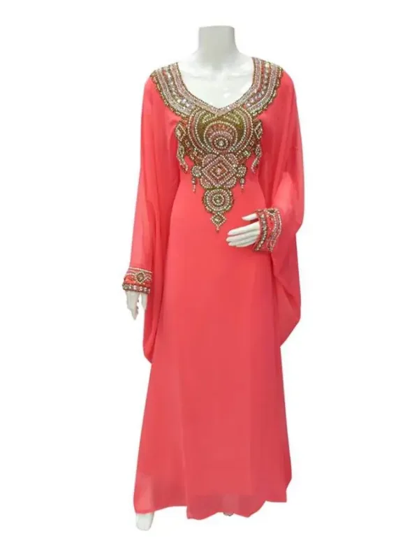 Picture of Black Georgette Kaftan Dress for Women - Look 13328